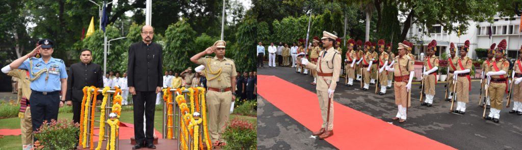 Governor Ramen Deka hoists national flag